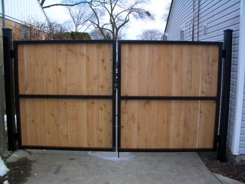 Fence Door Frame This Is A Single Gate The Double Twice As Steel Metal Gate With Wooden Fence Boards Need This For The Rv Parking If We Donu0027t Do A Garage