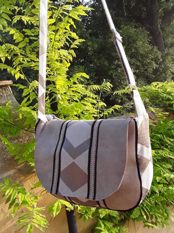 And Beige Bag Fabric Geometric Suede Hobo Printed Pattern bf6yvgY7
