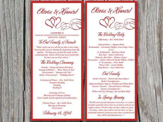 red wedding programs juve cenitdelacabrera co