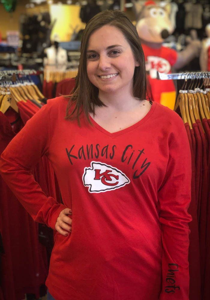Kansas City Chiefs Womens Red Timeless Dana Ls Tee Kc Chiefs Kansas City Chiefs Kansas City