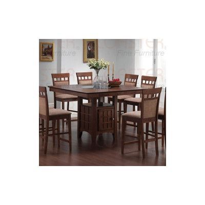 Millwood Pines Landgraf Counter Height Dining Table Pedestal Room Sets Landgraf Counter Height Dining Table, Coaster Home Furnishings 9 Piece Counter Height Storage Dining Table