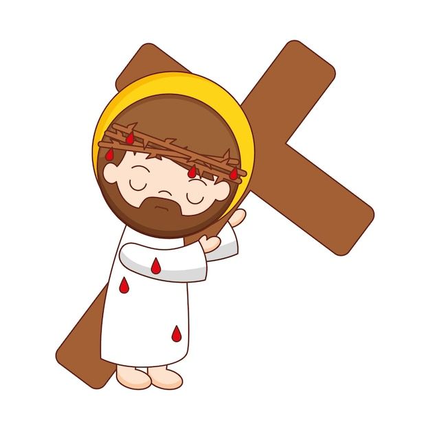 Premium Vector Jesus With The Cross Cartoon Isolated Over White jesus-death-and-resurrection-explainchristianity