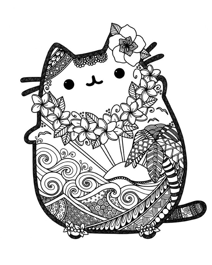 Cute and Mystical Mandala Coloring Book | 101 Coloring | Pusheen