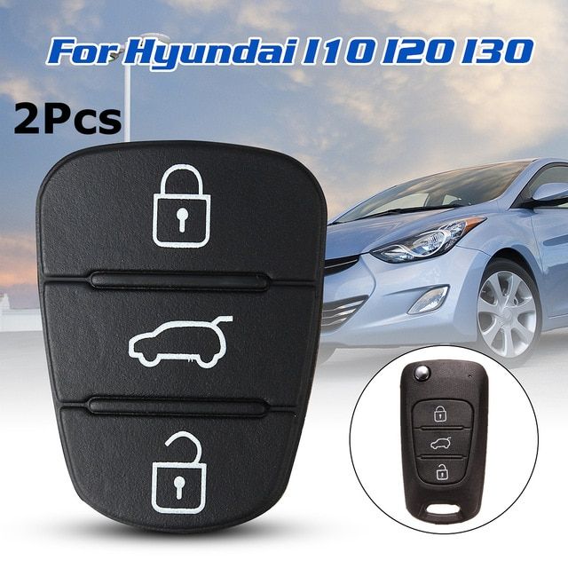 2x 3 Button Remote Key Fob Case Rubber Pad Flip Key Key Shell Case