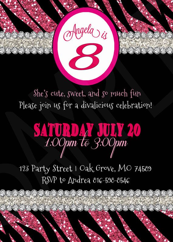 pink and black party invitations