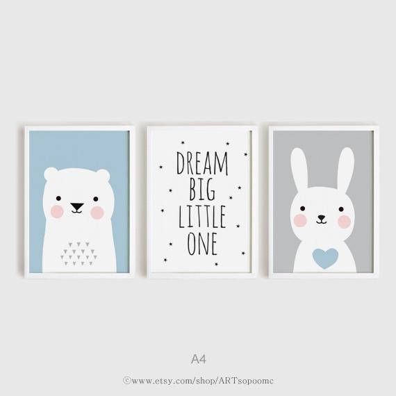 Great Baby Shower Gift Nursery Wall Art Cute Flying Baby Animals Bunnies with Umbrella Nursery D\u00e9cor Digital Download