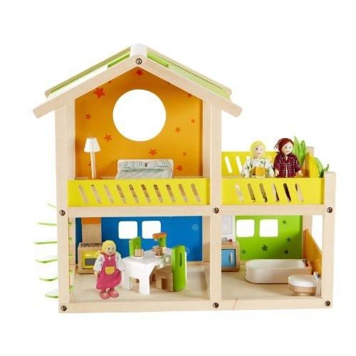 Hape Happy Villa Kids Wooden Doll House Set With Accessories
