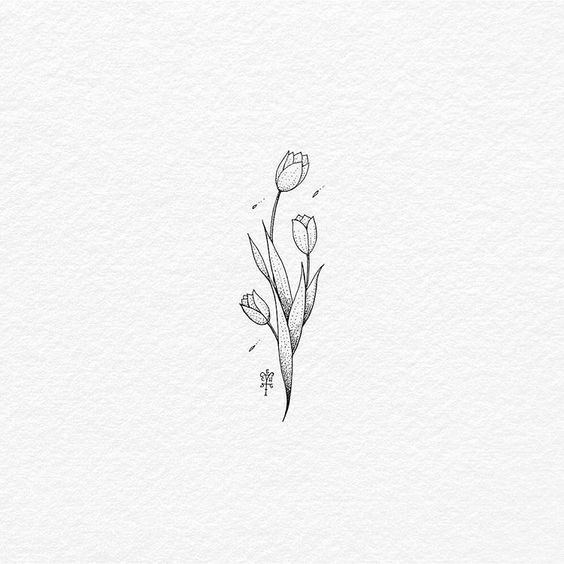 30 Ways to Draw Flowers | Tulip tattoo, Small flower tattoos ...