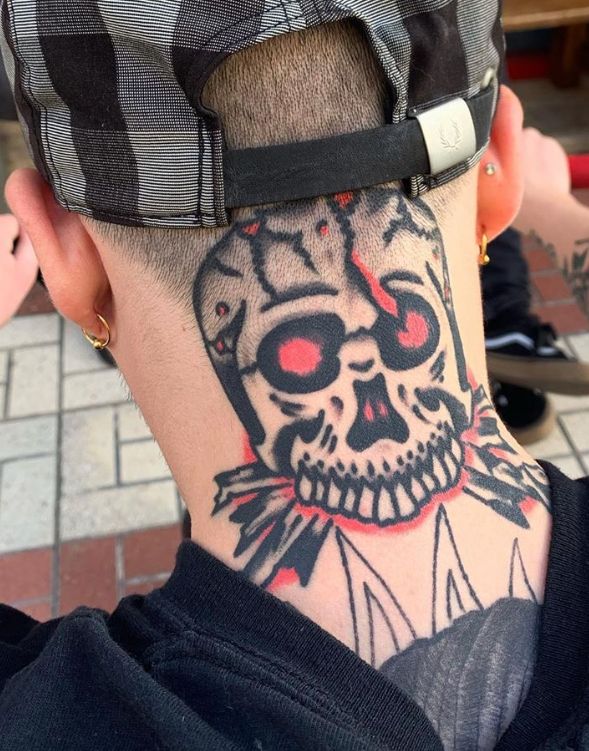 Rate This Skull Neck Tattoo 1 To 100 14d80b7d57df5e75256b5849cfb59cbd