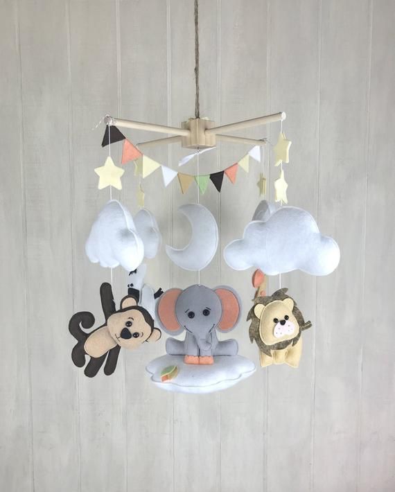 Baby Mobile Jungle Elephant Zebra Lion Giraffe Elephant Zebra Lion Giraffe