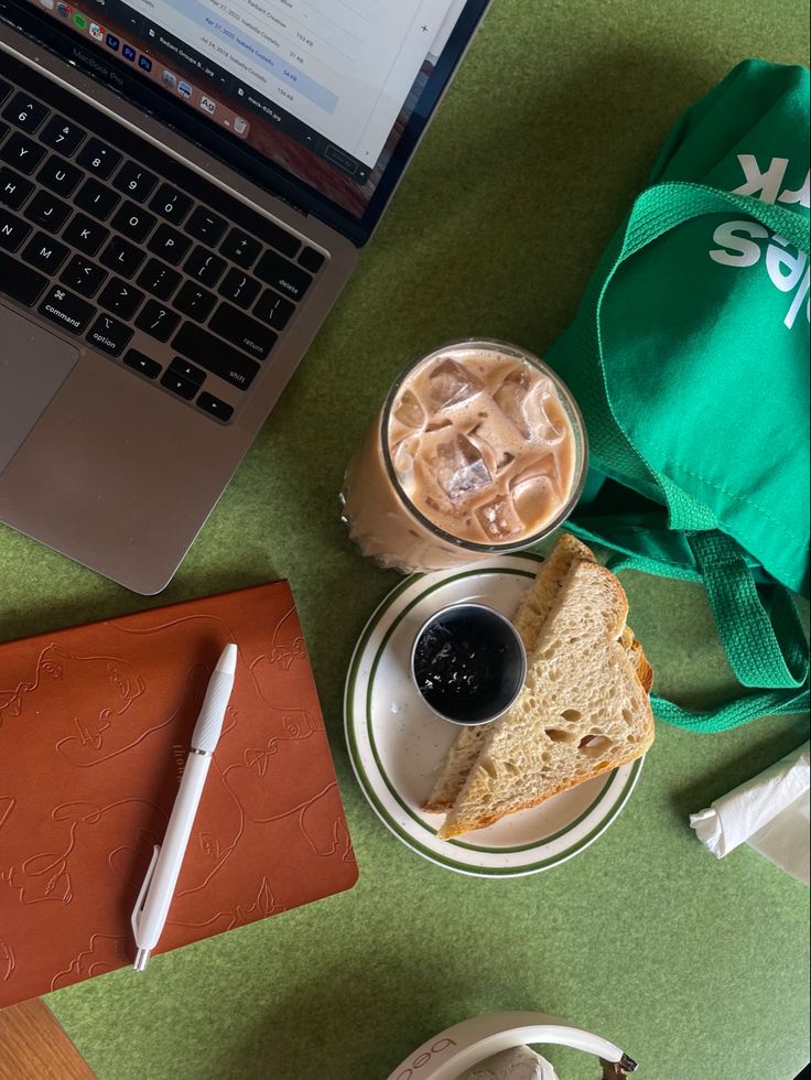 Coffee A Laptop A Journal A Snack And A Tote To Finish Off The coffee-a-laptop-a-journal-a-snack-and-a-tote-to-finish-off-the