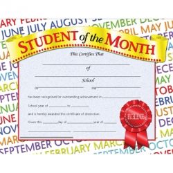 teacher of the month certificate