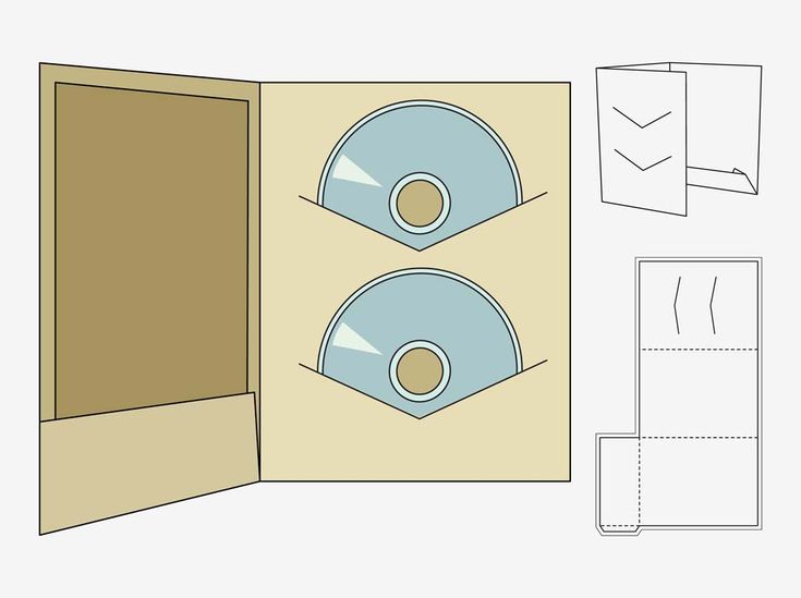 Paper craft vector footage of a printable CD case template Fold - compact cd envelope template Paper craft vector footage of a printable CD case template Fold - compact cd envelope template