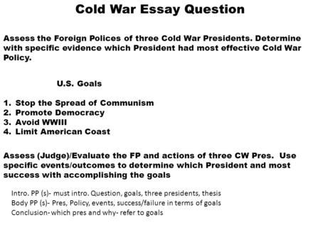 Cold war essay questions