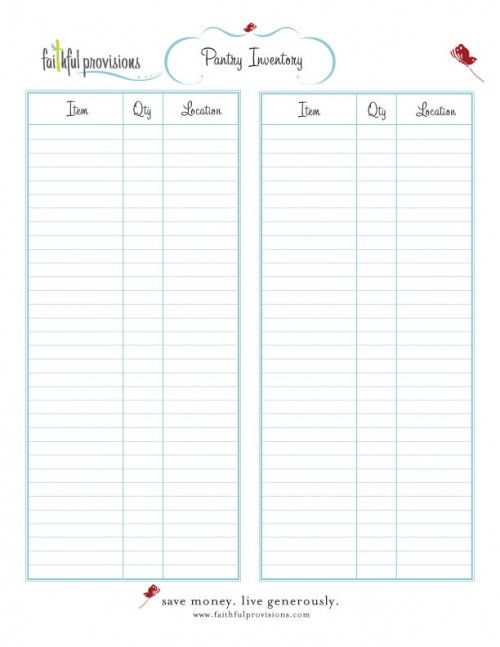 free download pantry inventory list template printables