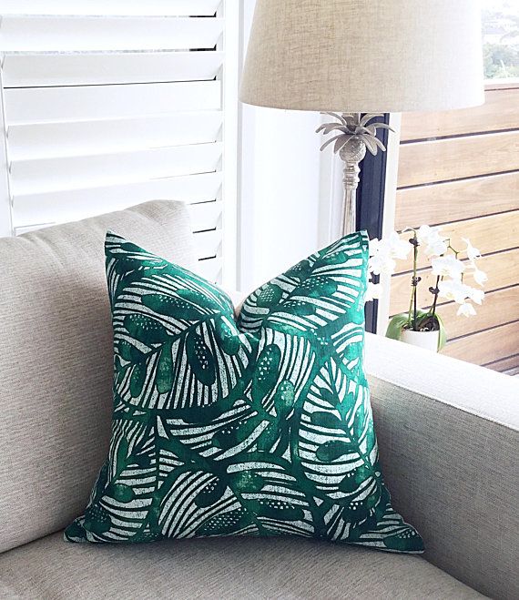 Modern Tropical Palm Leaf Pillows Geometric Palm Leaf Modern Throw Pillow