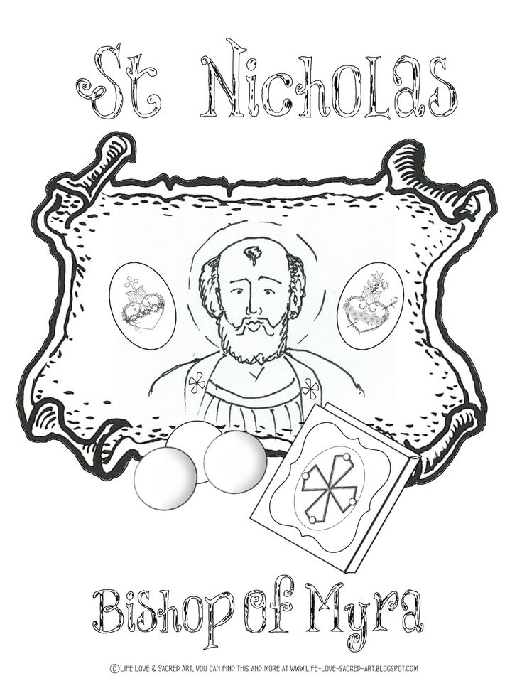 Download Here is a coloring page of St. Nicholas. In some traditional icons the saint is depicted with ...