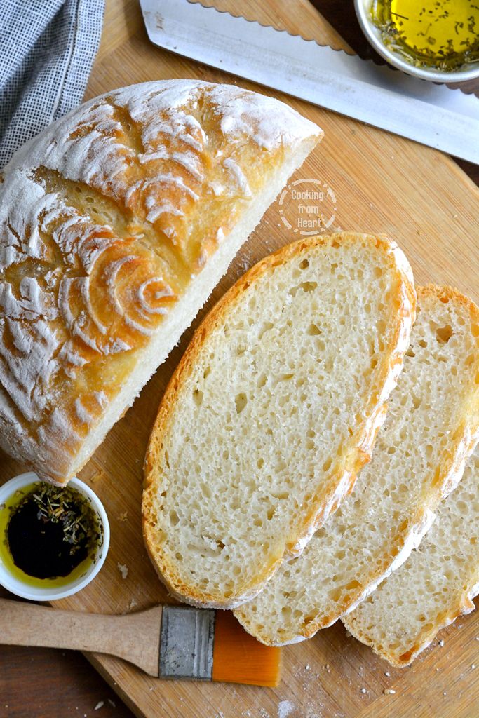 No-Knead Crusty White Bread | Cooking From Heart | Recipe | Bread