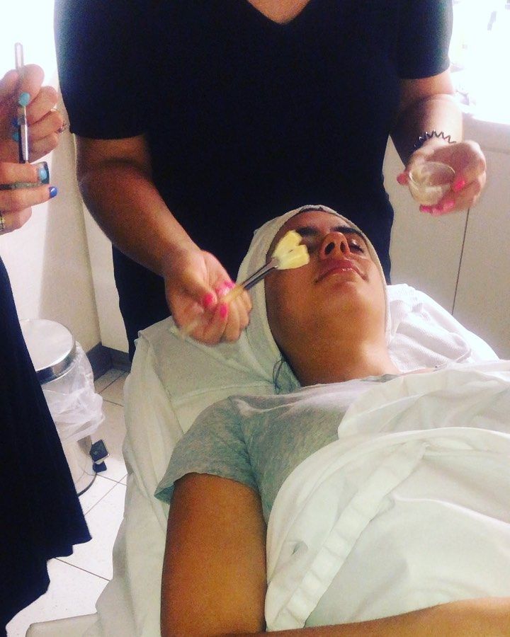 My fellow Esthetician Anna and I working together to form a treatment plan for O...
