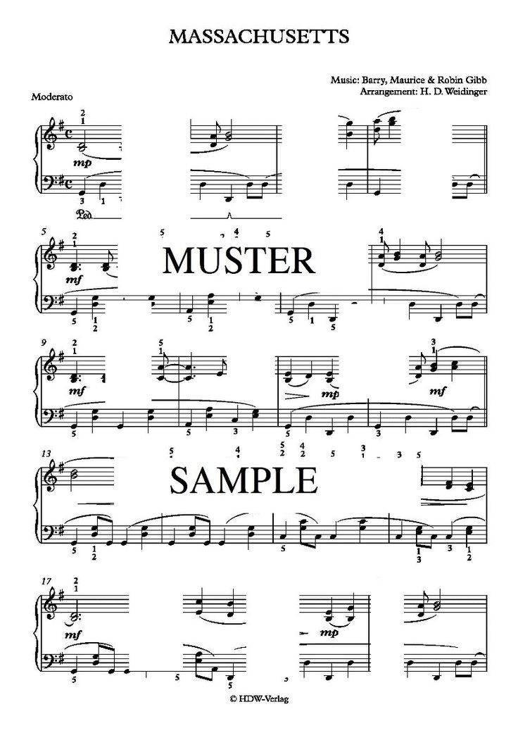 Massachusetts | Noten, Klaviernoten
