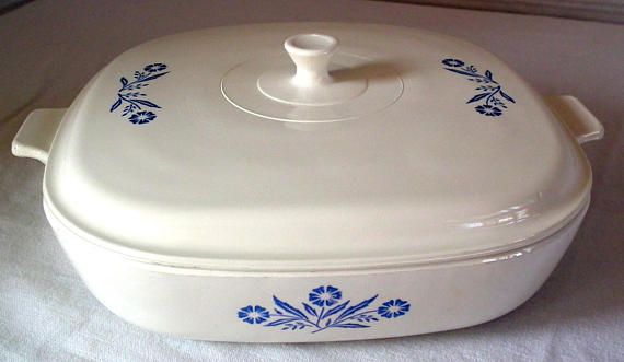 1960/'s Corning Ware Vintage Rare Pyroceram Blue Cornflower 2 12 Quart Caserole Dish