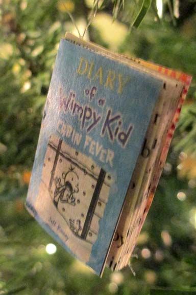 19 best themed christmas tree library images on mini book christmas ornaments