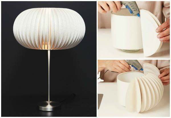 Lampe de table/veilleuse fleur de lotus en papier calque épais (200g) Celle en p