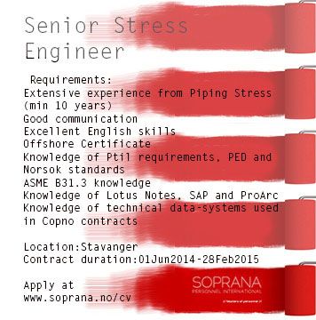 Weu0027re hiring a Senior Stress Engineer! Apply at wwwsopranano cv - piping stress engineer sample resume Weu0027re hiring a Senior Stress Engineer! Apply at wwwsopranano cv - piping stress engineer sample resume