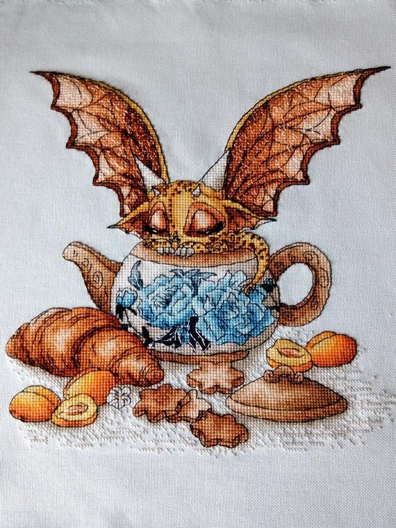 Embroidery art stitch Dragon cross stitch pattern Fantasy dragon portrait Magic decor ornament decor Hand embroidery pattern