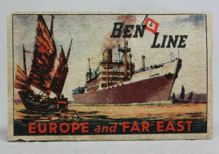 Antique Old MATCHBOX LABEL Steamship BEN LINE Scottish Shipping Company • $9.90 | Matchbox ...