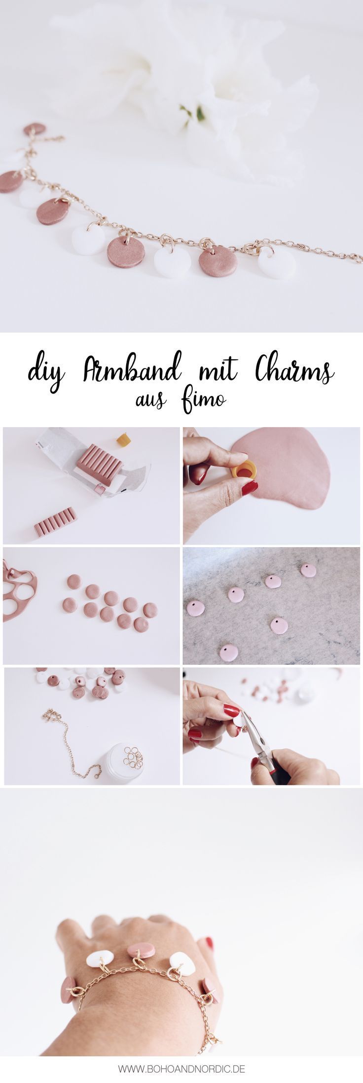 DIY Armband mit Anhänger aus Fimo – Schmuck selber machen – Basteln mit Modelli… DIY Armband mit Anhänger aus Fimo – Schmuck selber machen – Basteln mit Modelli…
