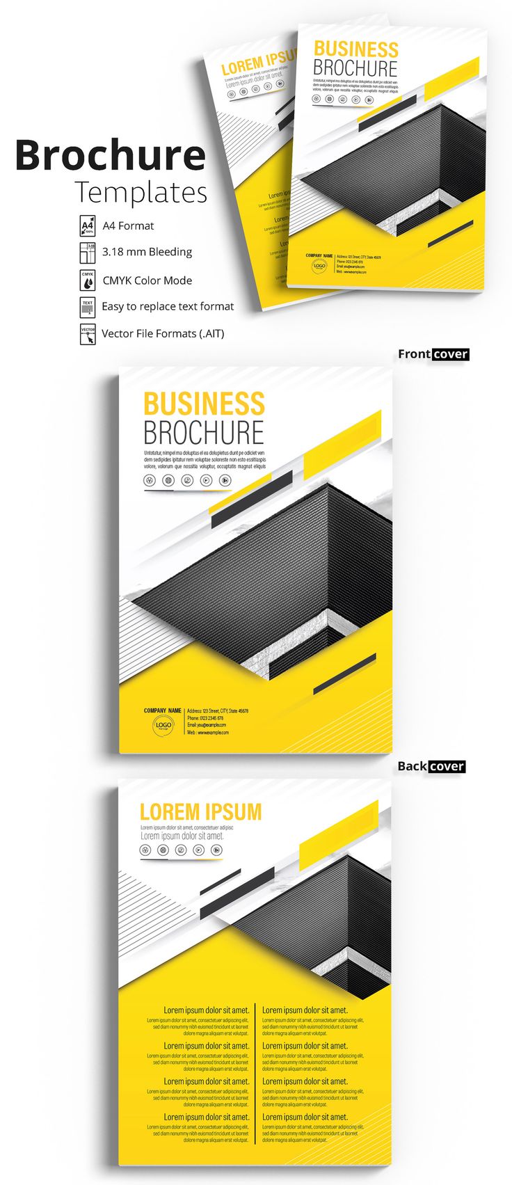 Brochure Cover Layout with Yellow and Gray Accents 2 - image | Adobe Stock #Brochure #Business #Proposal #Booklet #Flyer #Template #Design #Layout #Cover #Book #Booklet #A4 #Annual #Report| Brochure template | Brochure design template | Flyers | Template | Brochures | Flyer Background | Background design | Business Proposal | Proposal Design | Booklet | Professional | Professional - Proposal - Brochure - Template
