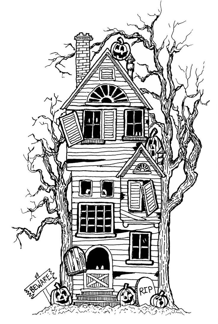 Coloring Pages Haunted Houses Geisterhaus, Halloween Coloring Pages Haunted Houses Geisterhaus, Halloween