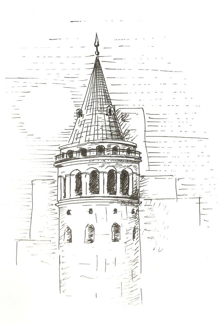Galata Kulesi Karakalem nasıl çizilir Galata Kulesi Karakalem nasıl çizilir