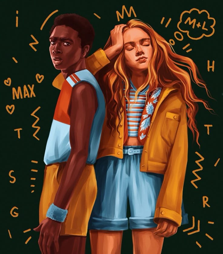 Stranger Things Lucas and Max by imagine_polli, Season 3, Caleb McLaughlin, Sadie Sink, fanart