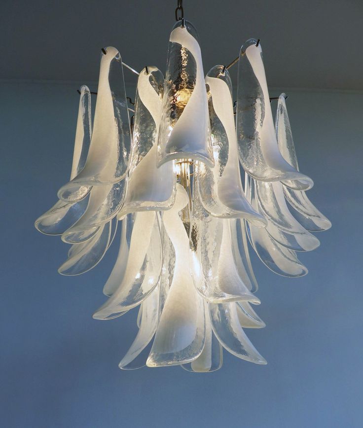 ITALIAN vintage Murano lampadario nel modo di Mazzega-white - designer leuchten la murrina ITALIAN vintage Murano lampadario nel modo di Mazzega-white - designer leuchten la murrina