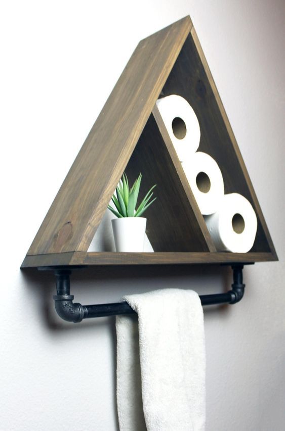 Inspirierend Handtuchhalter Dreieck Dreieck Badezimmer Regal mit industriellen Bauernhaus