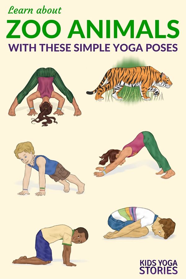 5 zoo yoga poses for kids printable poster kids yoga