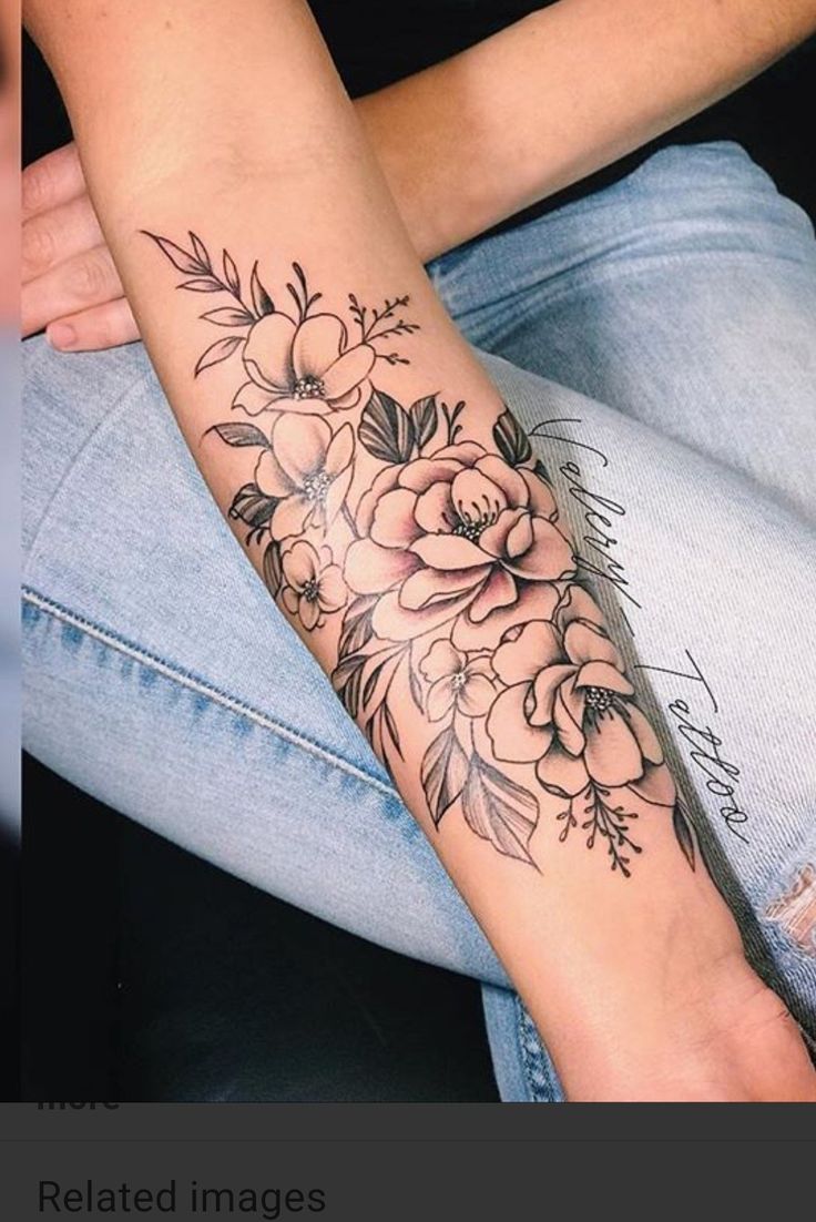 Tiny delicate flower tattoos on forearms - Tattoogrid.net