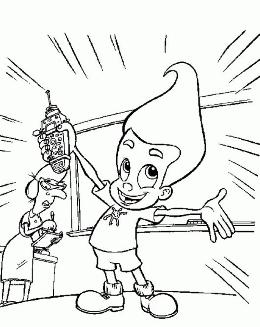 Jimmy Neutron Boy Genius Coloring Sheet Jimmy neutron Nick cartoons