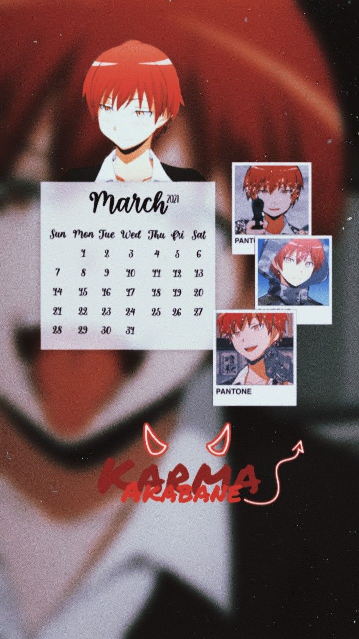 Anime Wallpaper March 2021 By Laa Akabane Karma In 2021 Karma Akabane Lukisan Seni Kalender