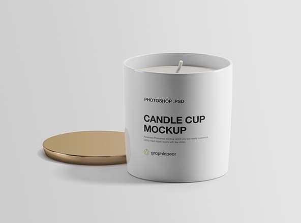 Download Neat candle cup mockup provided in a downloadable PSD format file. It is easy to work with and ...
