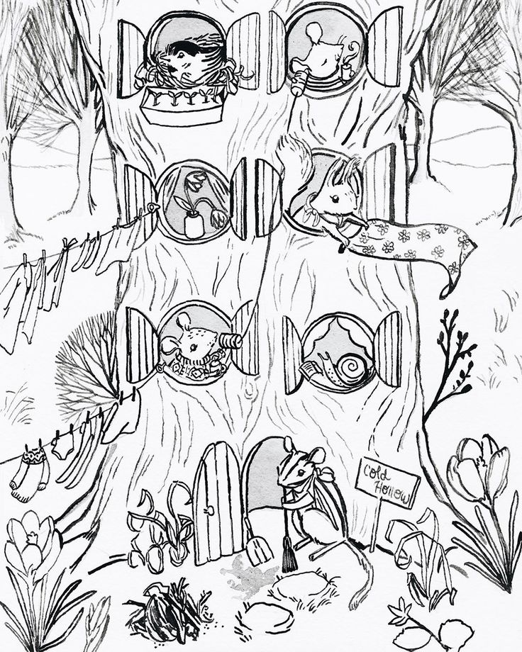Spring Cleaning in Cold Hollow Coloring Sheet