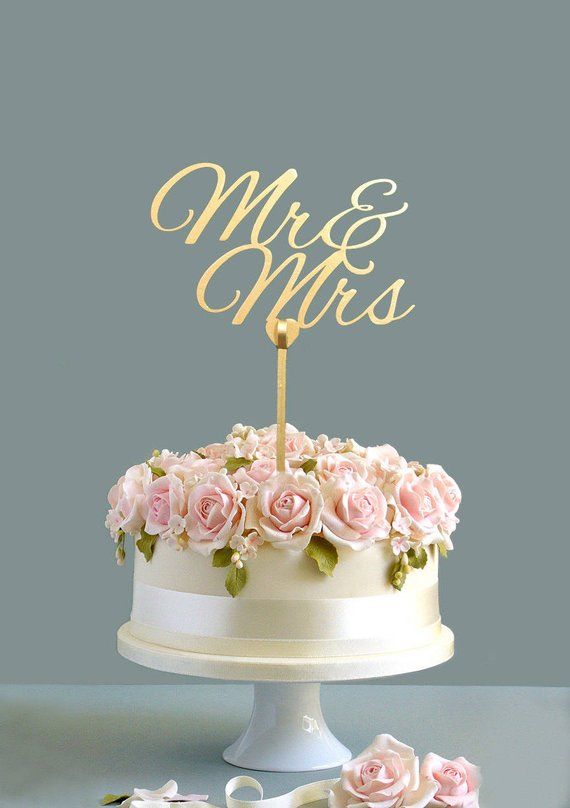 Wedding Cake Topper Mr And Mrs Cake Topper Gold Cake Topper