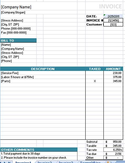 free invoice template microsoft word