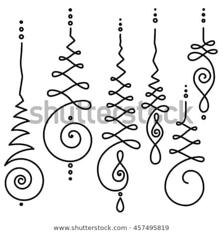 Collection of unalome, Buddhism sacred geometry design. Vector spiritual tattoos...