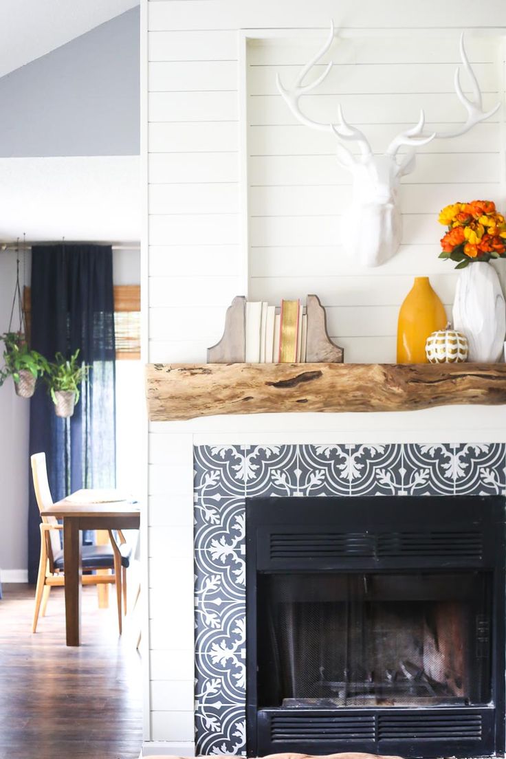 Our DIY Rustic Wood Mantel - Love & Renovations | Family room design