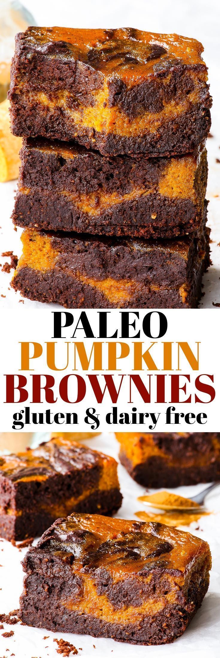 Flourless Paleo Pumpkin Brownies {gluten, dairy, peanut, soy & refined sugar fre...
