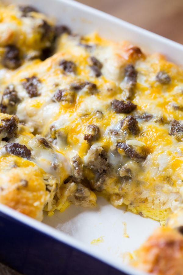 Sausage Egg and Cheese Biscuit Breakfast Casserole Recipe (With