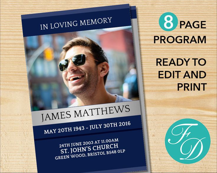 64 best Blue Funeral program Templates images on Pinterest - celebration of life templates 64 best Blue Funeral program Templates images on Pinterest - celebration of life templates